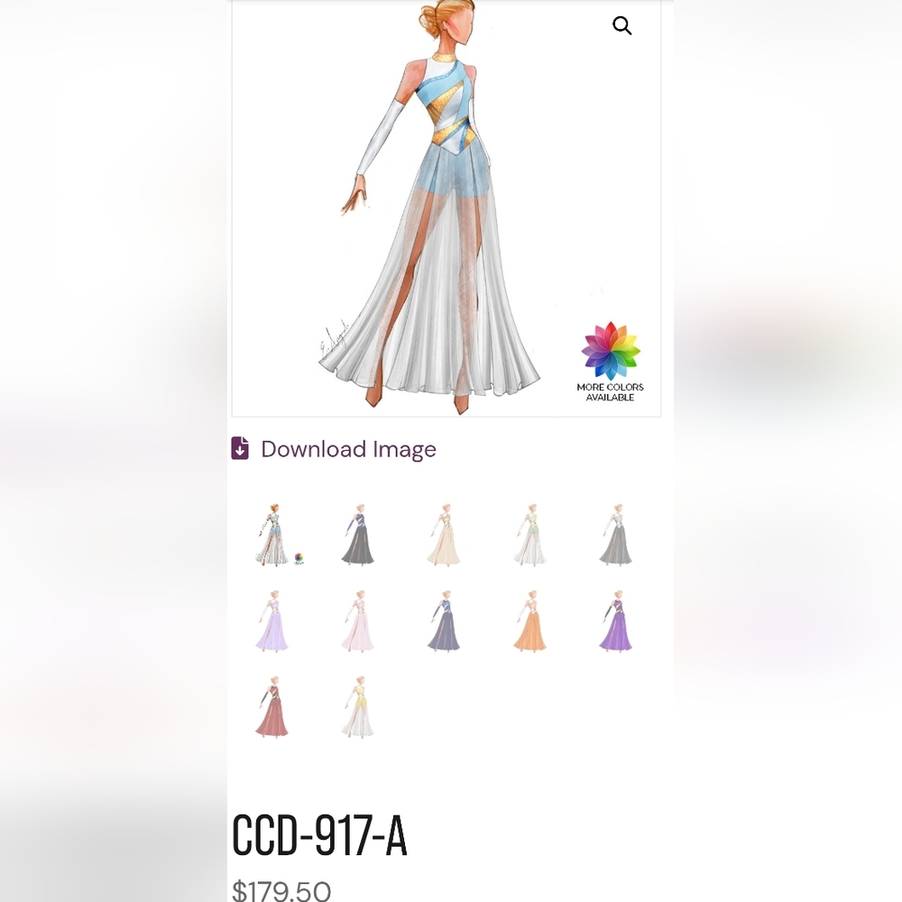 Halloween/Dance Blue and Gold Costume Dress For Performance/Colorguard